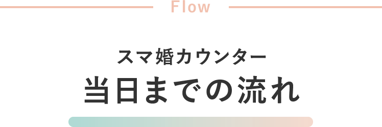 スマ婚カウンター　当日までの流れ