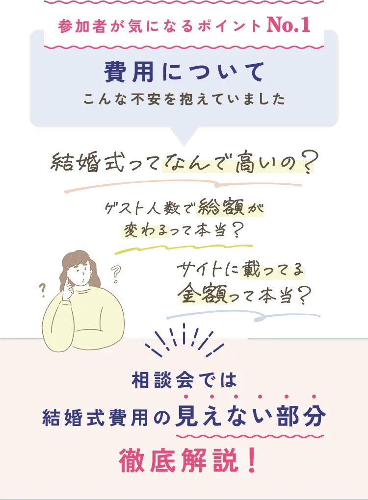 相談会では結婚式費用の「見えない部分」徹底解説！