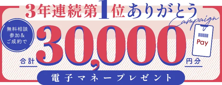 3年連続第1位ありがとうキャンペーン